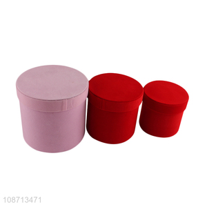 High quality round velvet flower arrangement box gift box for wedding