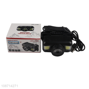 Hot Selling 3.7V 18COB+1XPE Sensor Headlamp (with 400mah 14500 lithium battery)