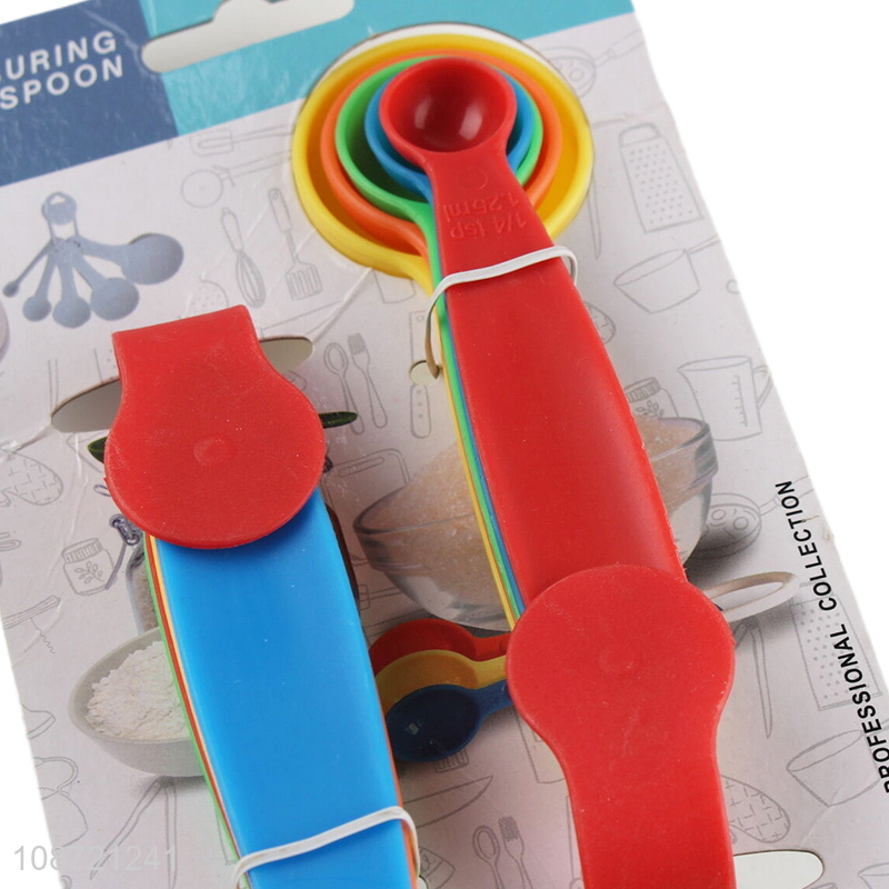 Top quality multicolor 10pcs plastic measuring spoon set for kitchen gadget