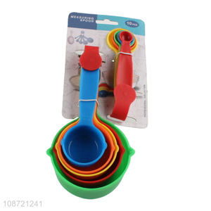 Top quality multicolor 10pcs plastic measuring spoon set for kitchen gadget