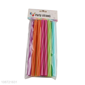 Hot selling rainbow color reusable stirrer straws plastic drinking straws