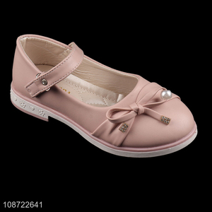 Factory price low heel soft sole girls kids causal shoes princess shoes