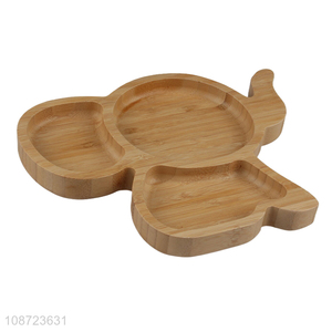 New arrival bamboo elephant shape kids dinnerware plate dish for sale