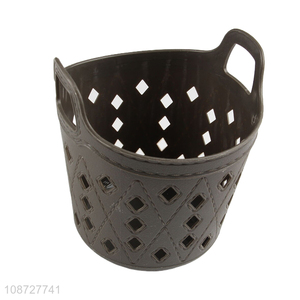 Latest design hollow office desktop storage basket with handle