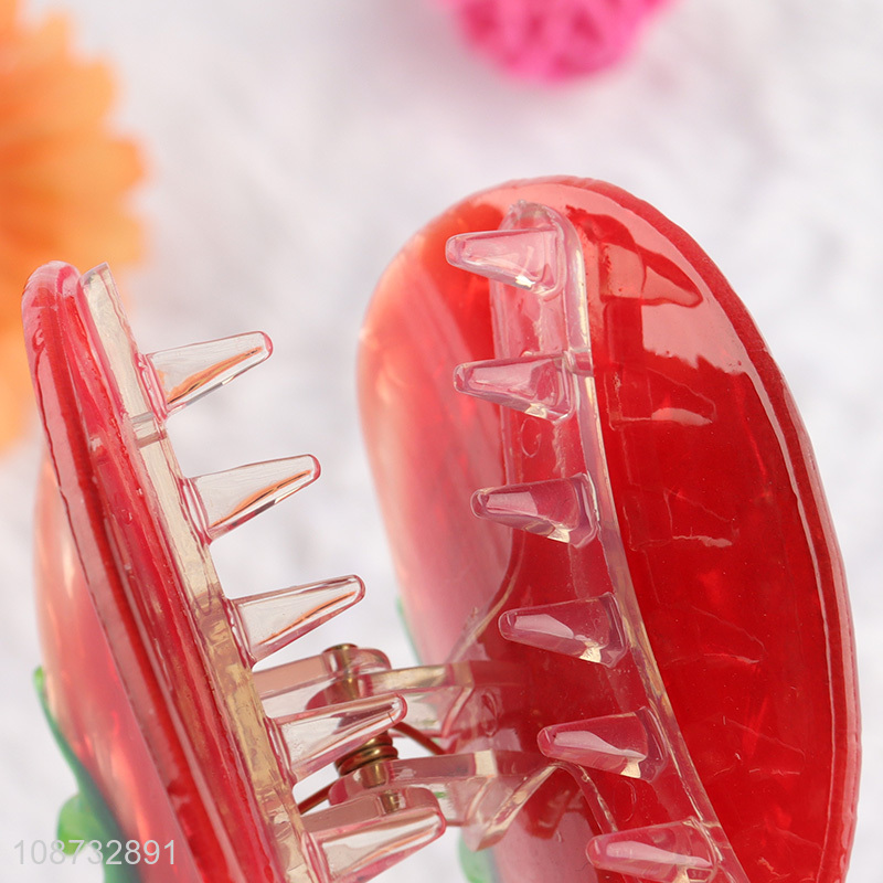 Online wholesale cute tomato shape acrylic hair claw clips