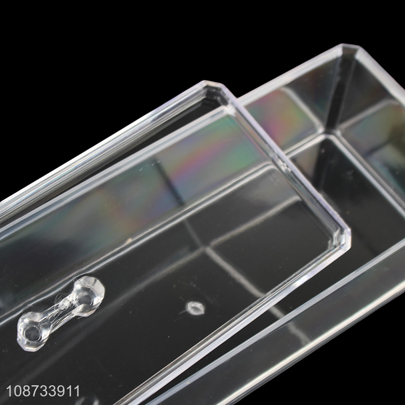 Good price clear double-layer cosmetic makeup storage box for desktop