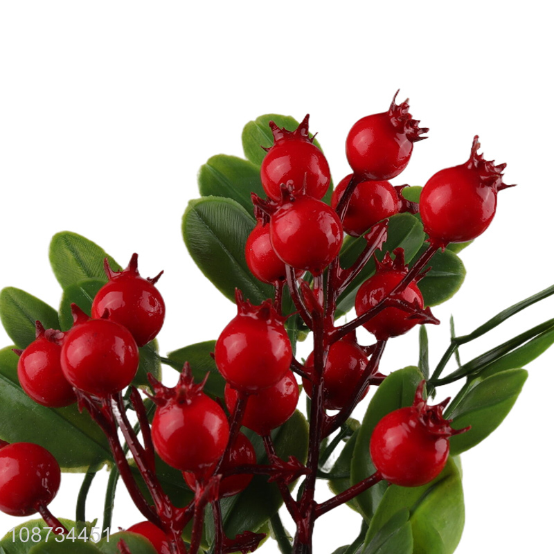 High quality artificial Christmas picks stems twigs with red berries