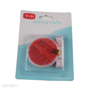 Factory supply durable sewing kit with sewing needles & tape measure