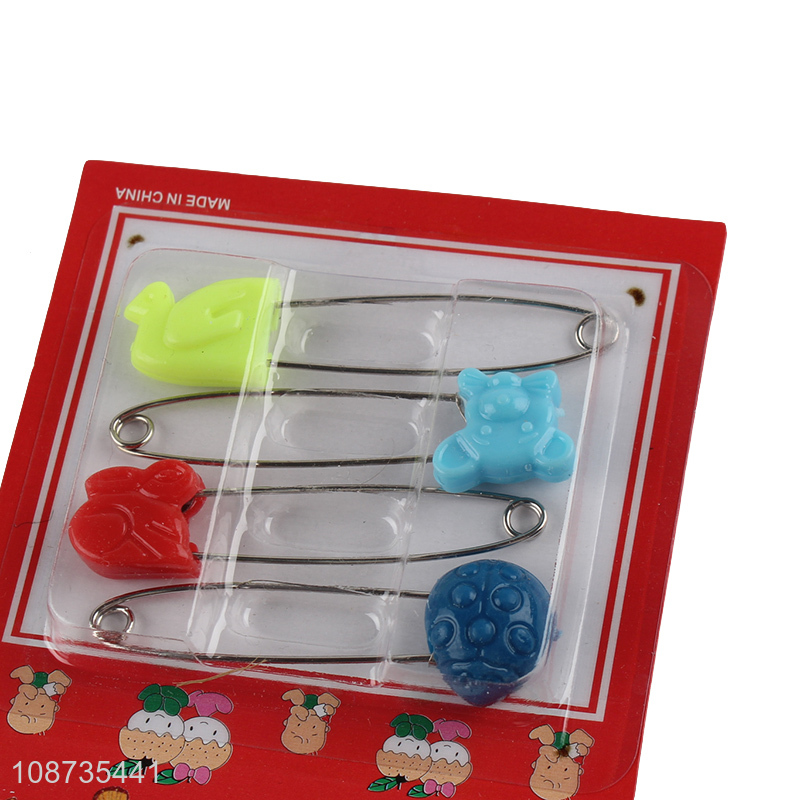 New arrival 4 pieces metal baby safety pins cloth nappy pins