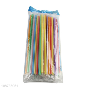 Online wholesale 100pcs disposable straws colorful plastic drinking straws