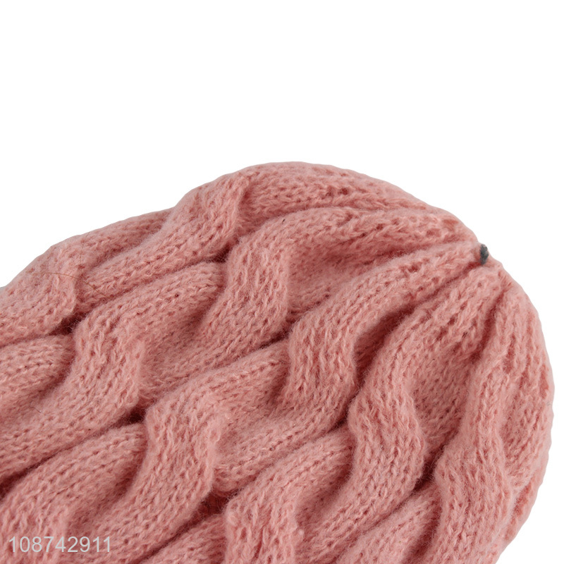 Best selling girls winter warm knitted hat beanies hat for outdoor