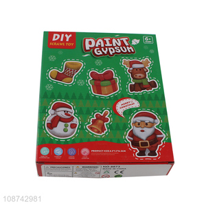 China products diy children christmas series drawing paint gypsum toy set