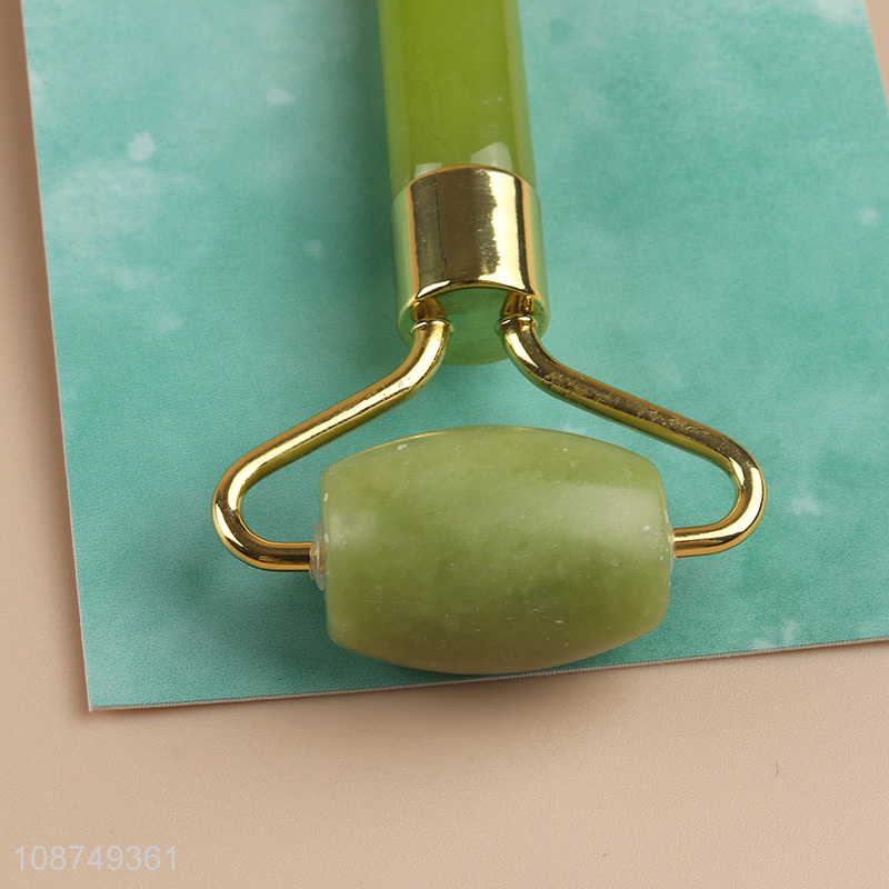 Good quality natural jade stone women facial care facial massage roller