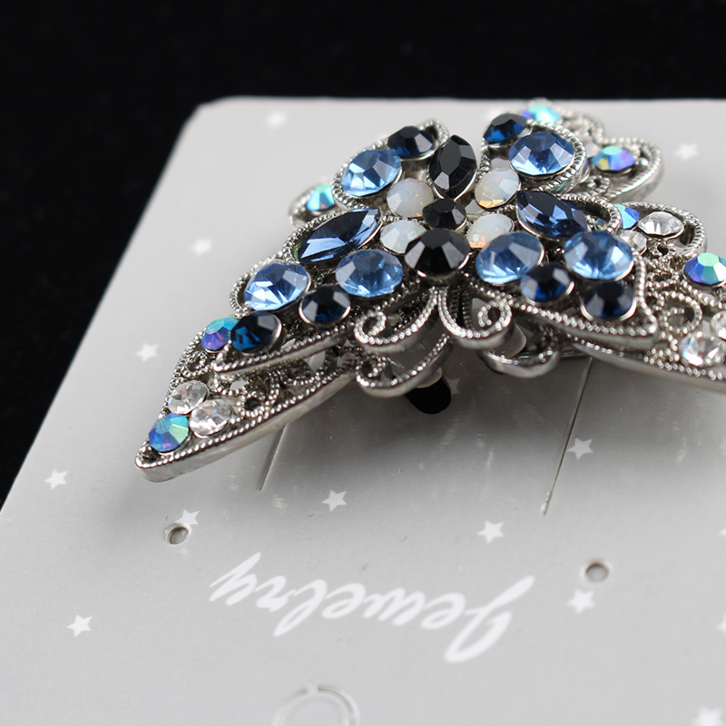 Hot selling butterfly shaped brooch rhinestone brooch pin for women