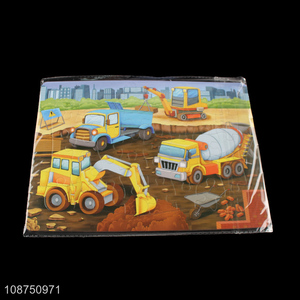 Good quality cartoon engineering truck jigsaw puzzle toy for kids