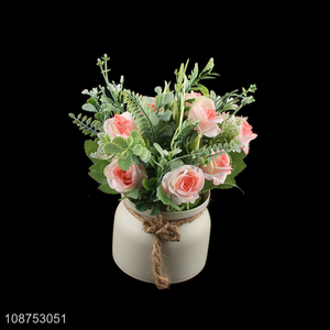 Hot selling artificial potted flowers fake potted plant for home decor