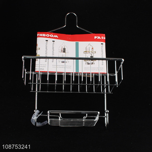 Hot selling 2-tie shower caddy organizer metal wire bathroom shelves