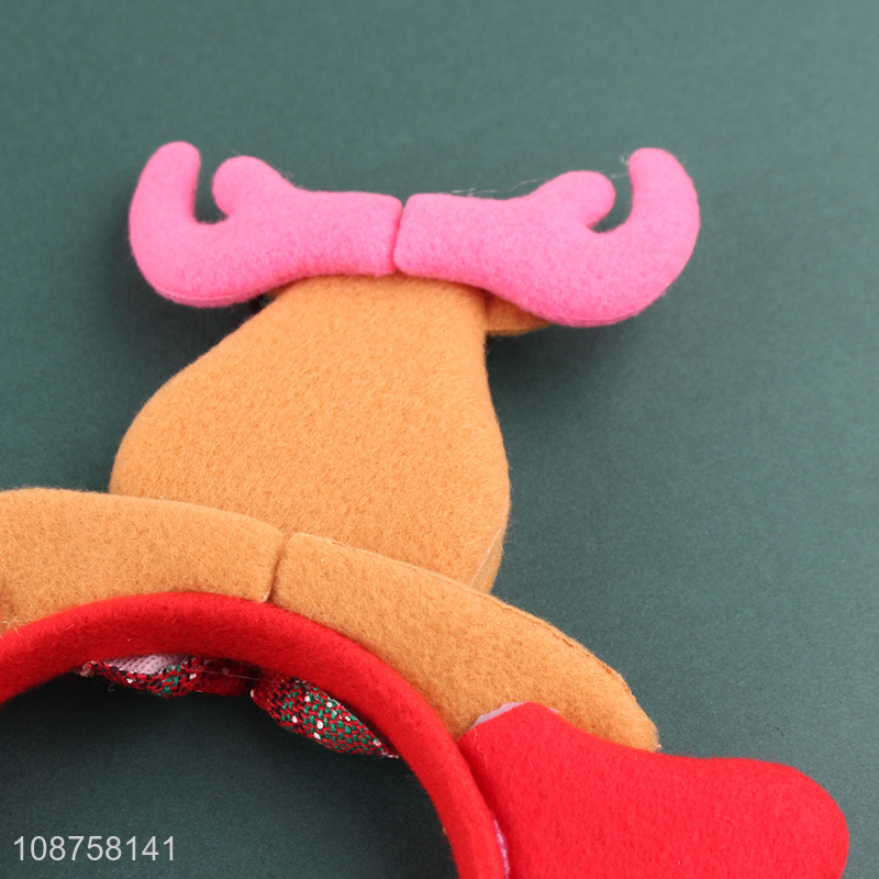 Factory price elk shaped children hair hoop christmas hair accessories