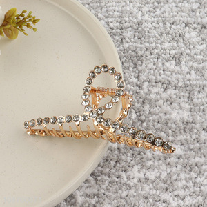 Wholesale stylish rhinestone alloy hair claw clip for thin thick hair