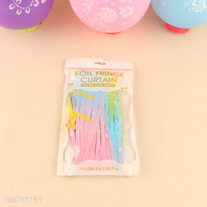 Low price gradient color 1.2M party decoration foil fringe curtain