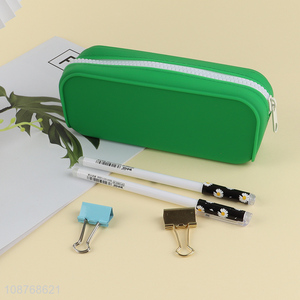 Online wholesale waterproof silicone pencil case pencil pouch