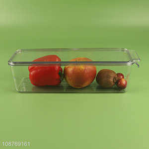 High quality plastic refrigerator organizer bin with lid