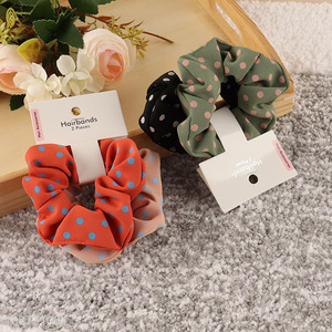 Wholesale polka dot elastic hair scrunchies hair bands