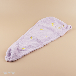 Hot selling purple hair towel dry hair hat