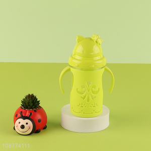 Good quality plastic water bottle with straw for kids