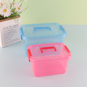 Wholesale transparent portable plastic storage box with lid