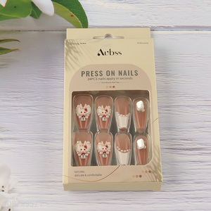 New product 24pcs press on nails sticky on nails