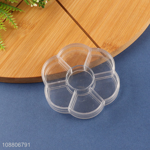 New arrival flower shape clear plastic storage box bead organizer