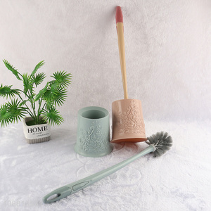 Hot selling plastic toilet brush and holder for bathroom