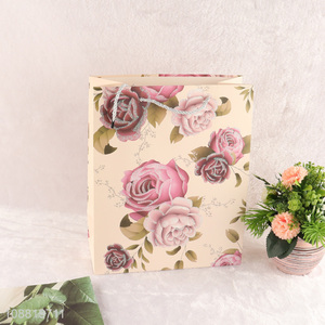 New arrival floral print paper gift bag shopping bag