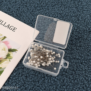 Online wholesale 50pcs pearl head pins straight map pins