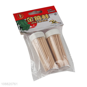 Latest products disposable bamboo toothpick with plastic bottle