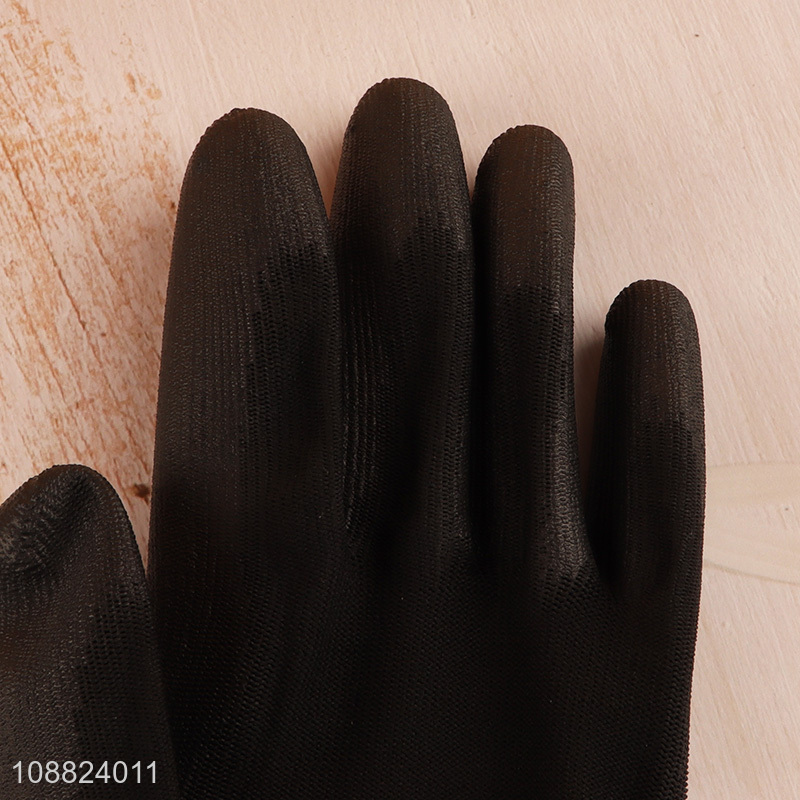 Factory supply wear resistant non-slip pu coated safety work gloves