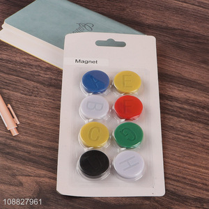 Wholesale 8pcs small round plastic fridge magnets whiteboard magnets