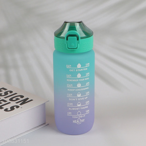 Good quality portable spill-proof plastic motivative water bottle