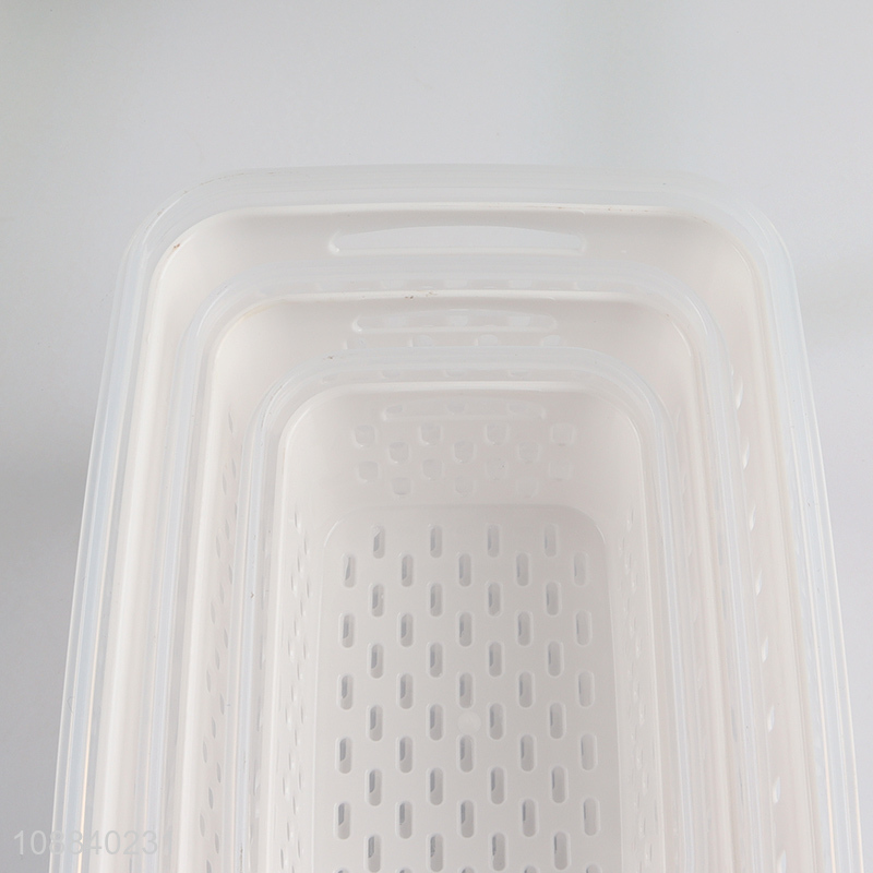 Online wholesale 3pcs clear food container preservation box storage box