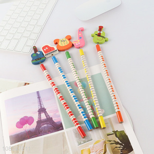 Hot Selling Kids Wood-Cased Pencil with Cartoon Topper