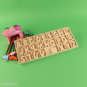 Wholesale unfinished natural wooden number slices for kids