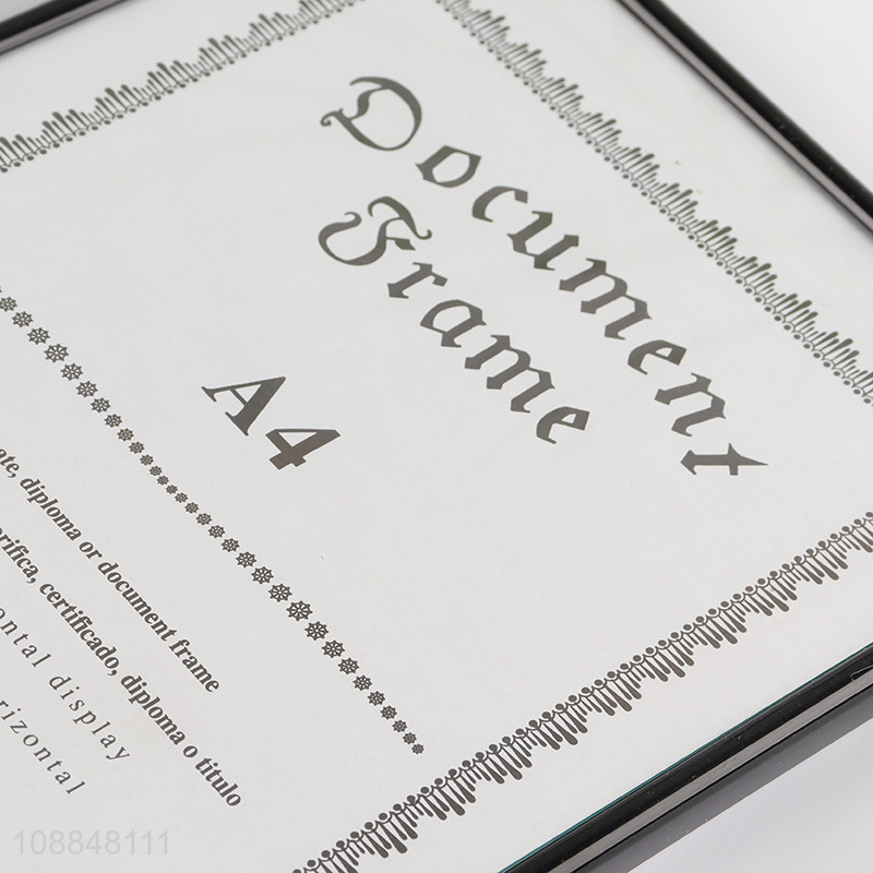 Good quality A4 certificate document frame for tabletop display