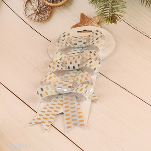 Yiwu market christmas tree decoration shinny bowknot hangings