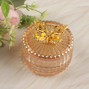 Factory price delicate glass jewelry box for desktop organizer