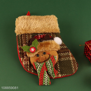 Hot Selling Plaid Christmas Stockings Hanging Christmas Tree Decoration