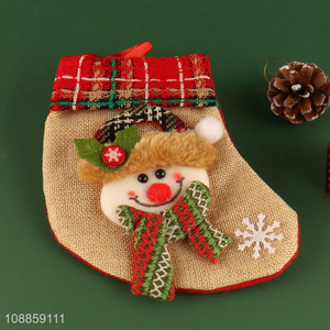 High Quality Imitated Linen Christmas Stockings Christmas Family Ornaments