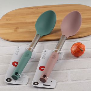 New arrival silicone nylon cooking spoon with stainless steel handle