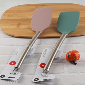 Factory supply heat resistant silicone spatula turner with metal handle