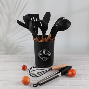 Factory price 12-piece silicone kitchen utensils set non-stick cookware